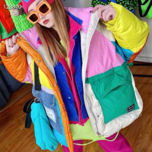 Berlin Y2K Patchwork Denim Puffer: Women's Oversized Winter Coat | Streetwear Quilted Jacket loveyourmom Love Your Mom Picture Color L